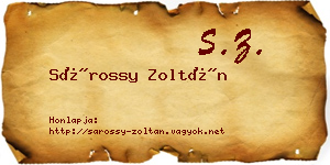 Sárossy Zoltán névjegykártya