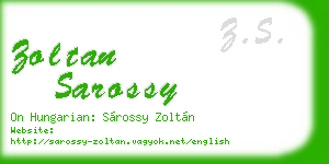 zoltan sarossy business card